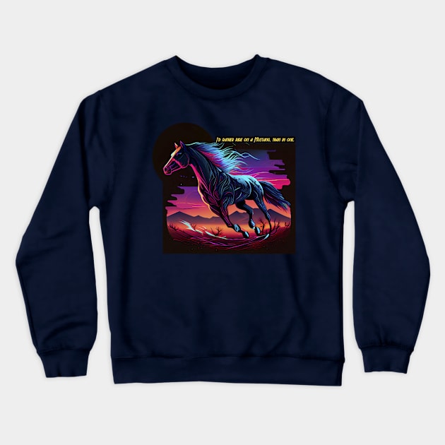 Horse Running Crewneck Sweatshirt by HaMa-Cr0w